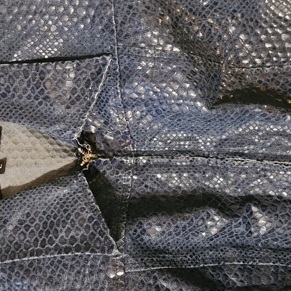 Y2k Baby Phat Blue Python-Print Leather Jacket - Picture 6 of 6